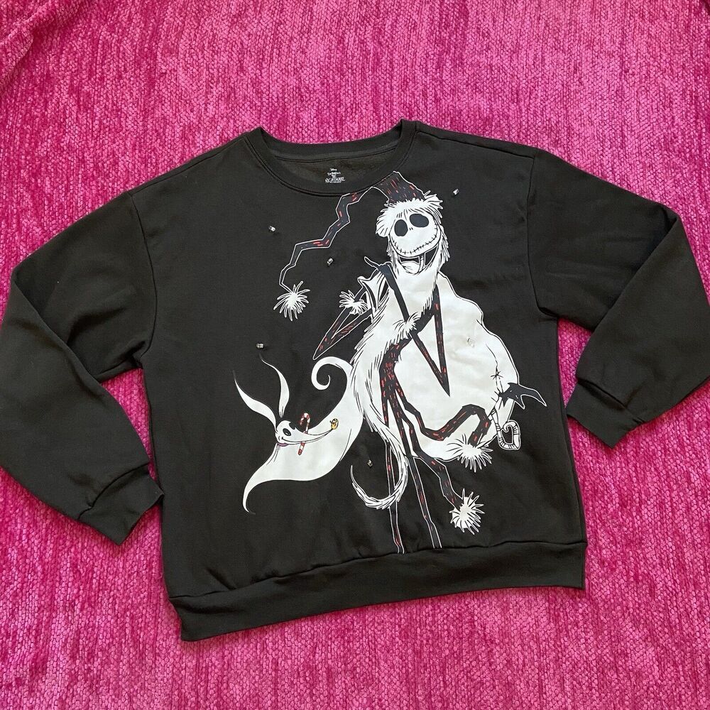 Disney Nightmare Before Christmas Light Up Sweatshirt Black Size Large (11-13)